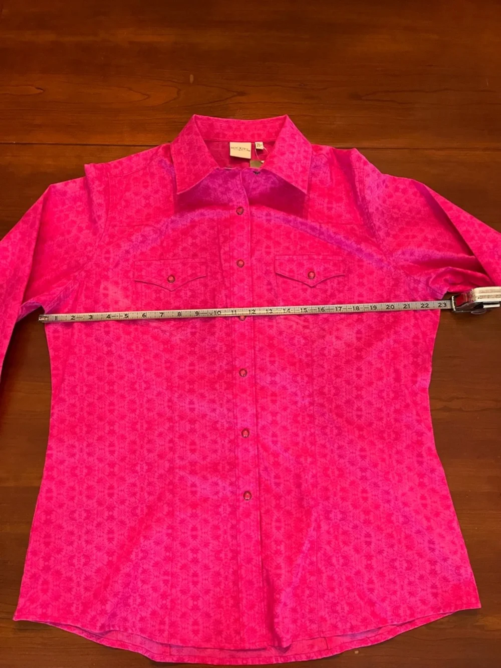 Rockies Women’s Pearl Snap Western Shirt Pink Vintage XL - Picture 10 of 11